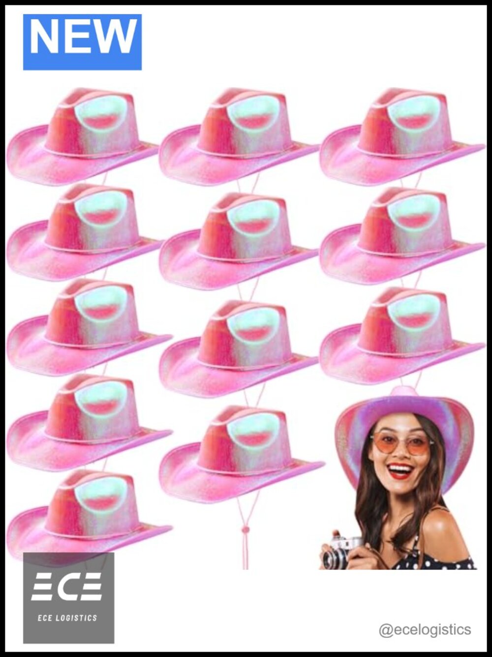 Glitter Cowgirl Hats 12 Pack Bulk Sparkly Party Accessories